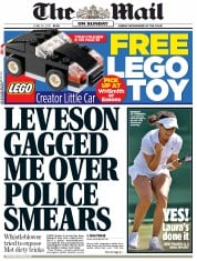 The Mail on Sunday Newspaper Front Page (UK) for 30 June 2013
