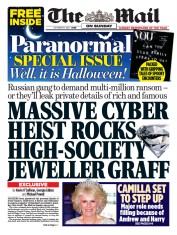 The Mail on Sunday (UK) Newspaper Front Page for 31 October 2021