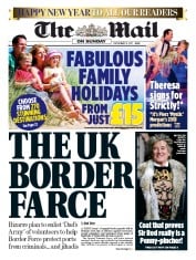 The Mail on Sunday (UK) Newspaper Front Page for 31 December 2017