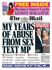 The Mail on Sunday (UK) Newspaper Front Page for 3 January 2016