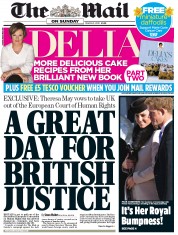 The Mail on Sunday (UK) Newspaper Front Page for 3 March 2013