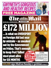 The Mail on Sunday (UK) Newspaper Front Page for 3 April 2016