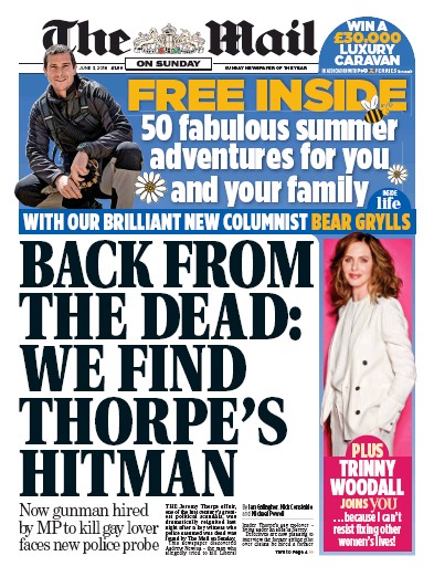 The Mail on Sunday Newspaper Front Page (UK) for 3 June 2018