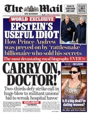 The Mail on Sunday front page for 3 August 2025