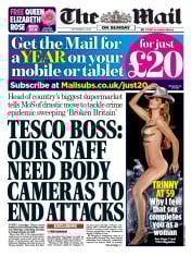 The Mail on Sunday front page for 3 September 2023