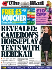 The Mail on Sunday (UK) Newspaper Front Page for 4 November 2012
