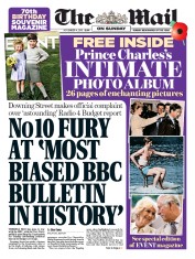 The Mail on Sunday (UK) Newspaper Front Page for 4 November 2018