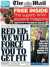 The Mail on Sunday (UK) Newspaper Front Page for 4 May 2014