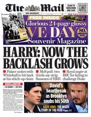 The Mail on Sunday front page for 4 May 2025