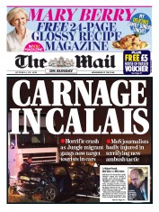 The Mail on Sunday (UK) Newspaper Front Page for 4 September 2016