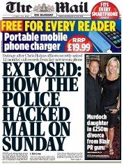 The Mail on Sunday Newspaper Front Page (UK) for 5 October 2014