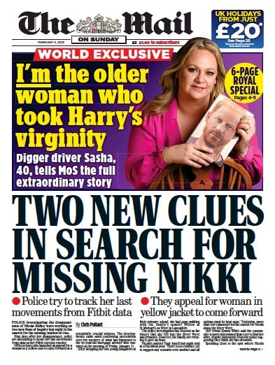 The Mail on Sunday Newspaper Front Page (UK) for 5 February 2023