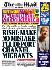 The Mail on Sunday front page for 5 March 2023
