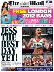 The Mail on Sunday (UK) Newspaper Front Page for 5 August 2012