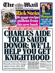 The Mail on Sunday (UK) Newspaper Front Page for 5 September 2021