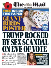 The Mail on Sunday (UK) Newspaper Front Page for 6 November 2016