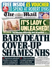 The Mail on Sunday (UK) Newspaper Front Page for 6 December 2015