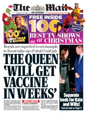 The Mail on Sunday (UK) Newspaper Front Page for 6 December 2020