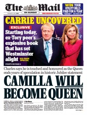 The Mail on Sunday front page for 6 February 2022