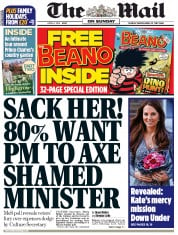 The Mail on Sunday (UK) Newspaper Front Page for 6 April 2014