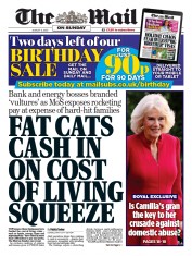 The Mail on Sunday front page for 6 August 2023