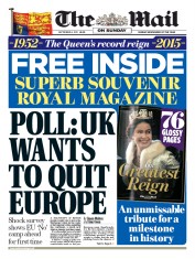 The Mail on Sunday (UK) Newspaper Front Page for 6 September 2015