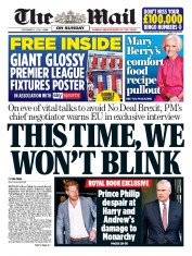 The Mail on Sunday (UK) Newspaper Front Page for 6 September 2020