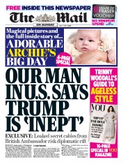 The Mail on Sunday (UK) Newspaper Front Page for 7 July 2019