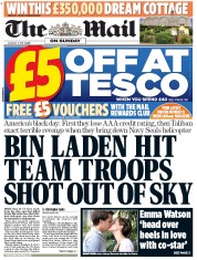 The Mail on Sunday Newspaper Front Page (UK) for 7 August 2011