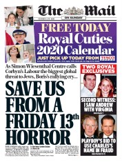 The Mail on Sunday (UK) Newspaper Front Page for 8 December 2019