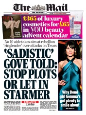 The Mail on Sunday front page for 9 October 2022