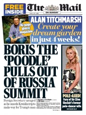 The Mail on Sunday (UK) Newspaper Front Page for 9 April 2017