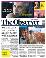 The Observer (UK) Newspaper Front Page for 10 October 2021