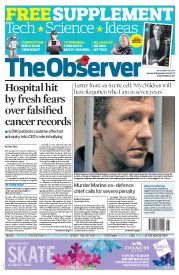 The Observer (UK) Newspaper Front Page for 10 November 2013