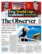 The Observer (UK) Newspaper Front Page for 10 June 2018