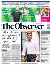 The Observer (UK) Newspaper Front Page for 10 July 2022