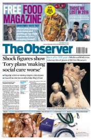 The Observer (UK) Newspaper Front Page for 11 December 2016