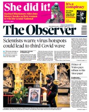 The Observer (UK) Newspaper Front Page for 11 April 2021