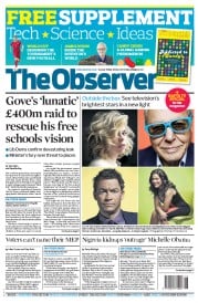 The Observer (UK) Newspaper Front Page for 11 May 2014