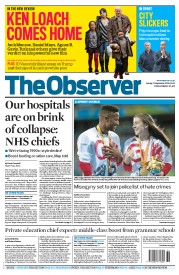 The Observer (UK) Newspaper Front Page for 11 September 2016