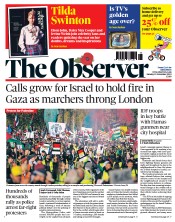 The Observer front page for 12 November 2023