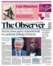 The Observer front page for 12 February 2023