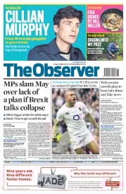 The Observer (UK) Newspaper Front Page for 12 March 2017