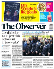 The Observer (UK) Newspaper Front Page for 12 September 2021