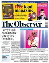 The Observer (UK) Newspaper Front Page for 14 April 2019