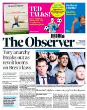 The Observer front page for 14 May 2023