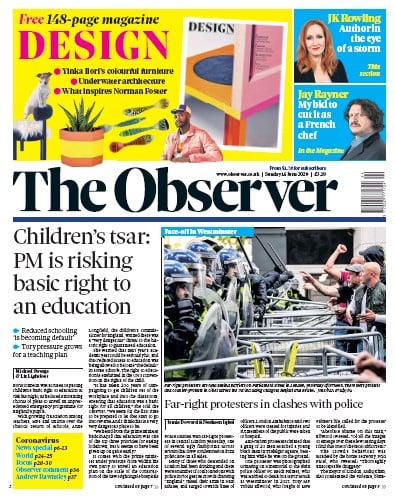 The Observer Newspaper Front Page (UK) for 14 June 2020