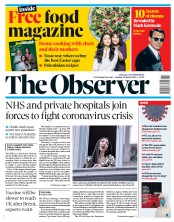 The Observer (UK) Newspaper Front Page for 15 March 2020