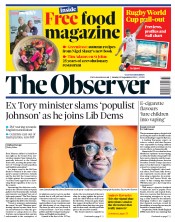 The Observer (UK) Newspaper Front Page for 15 September 2019