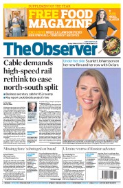 The Observer (UK) Newspaper Front Page for 16 March 2014